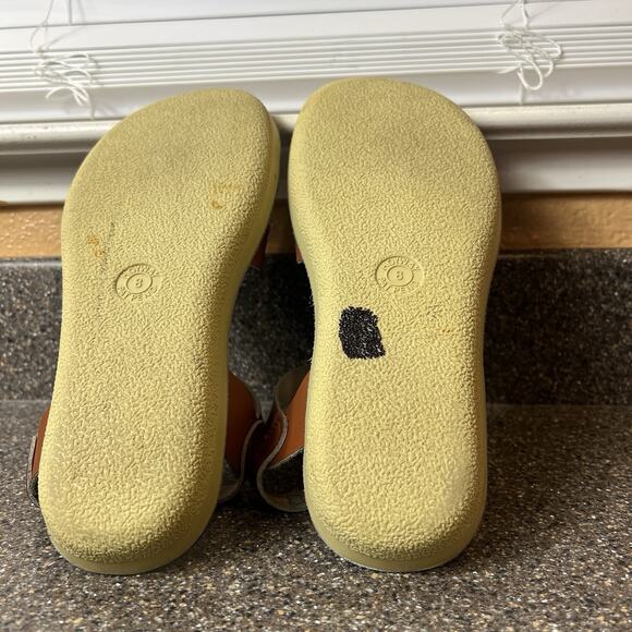 Sun-San Hoyway Brown Leather Womens Sz 8 Summer Casual Sandals Ankle Strap Flats - Picture 9 of 10